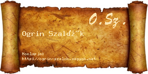 Ogrin Szalók névjegykártya